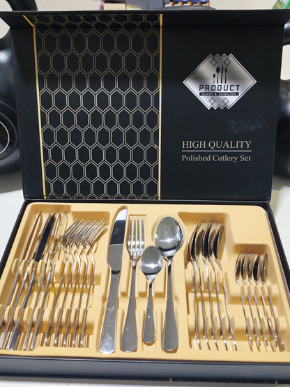 Set de Cubiertos de Acero Inoxidable 24 piezas de cubiertos