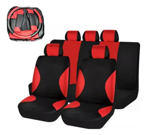 Fundas Para Asiento Vehículo Rojo , Cubre Volante