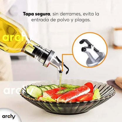 2 Botellas De Aceite De 500 Ml, 2 Especieros