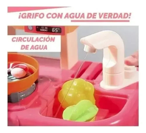 Cocina Juguete Grande 55pcs Niños Spraying Kitchen