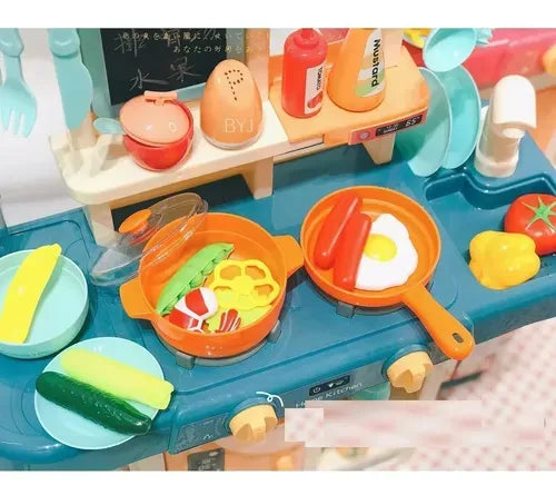 Cocina Juguete Grande 55pcs Niños Spraying Kitchen