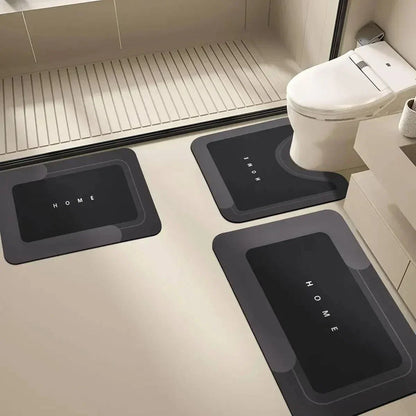 Juego de 3 tapetes de baño antideslizantes y de secado rápido de diatomeas