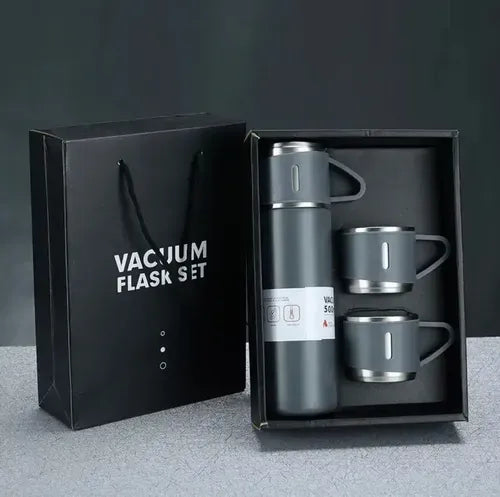Termo 500ml + 3 Tazas Moderno Para Agua Caliente Y Fría